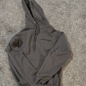 Gray 'LISTEN' Graphic Hoodie